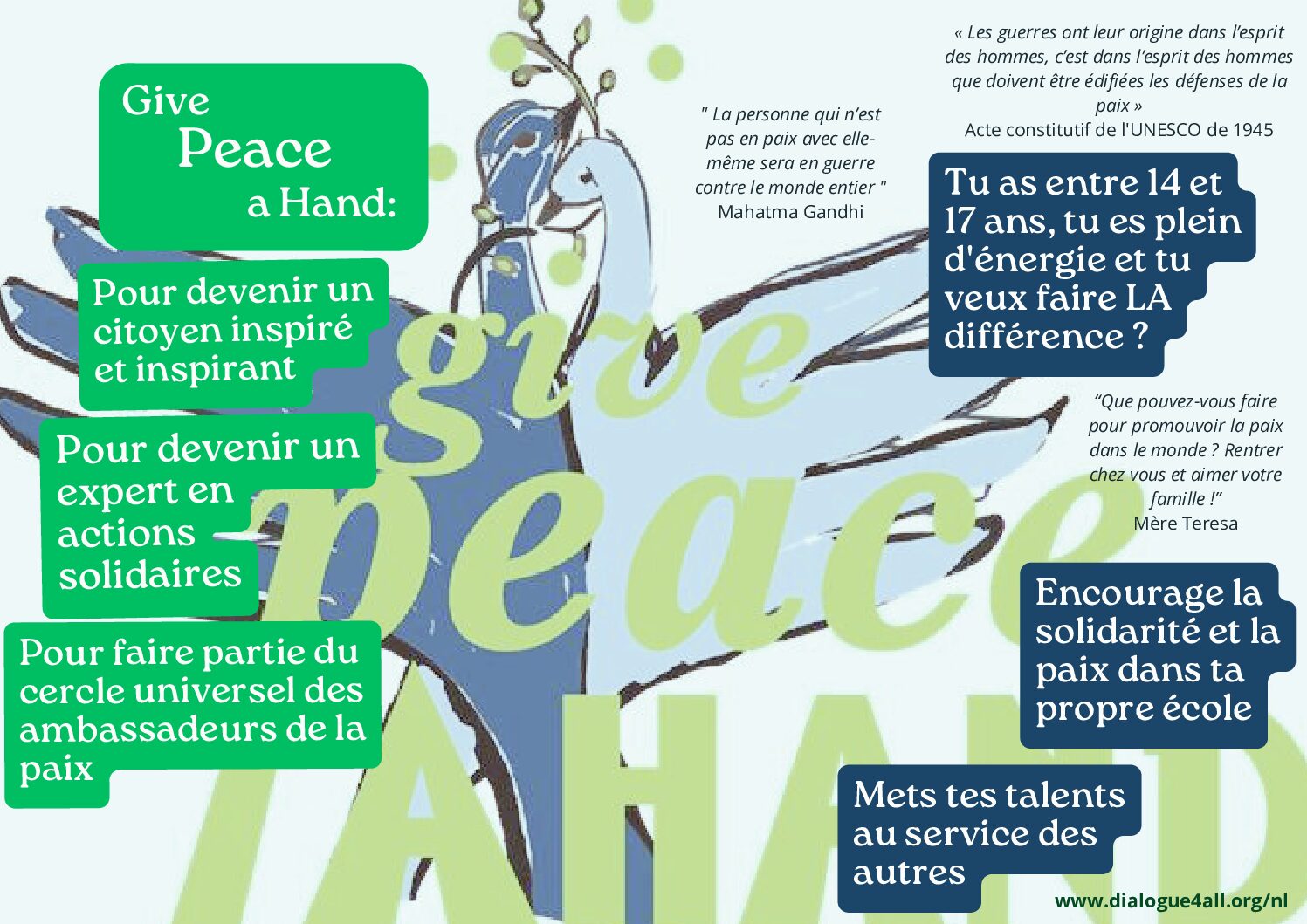 Give Peace a Hand, le projet 2023-2024 pour les ados