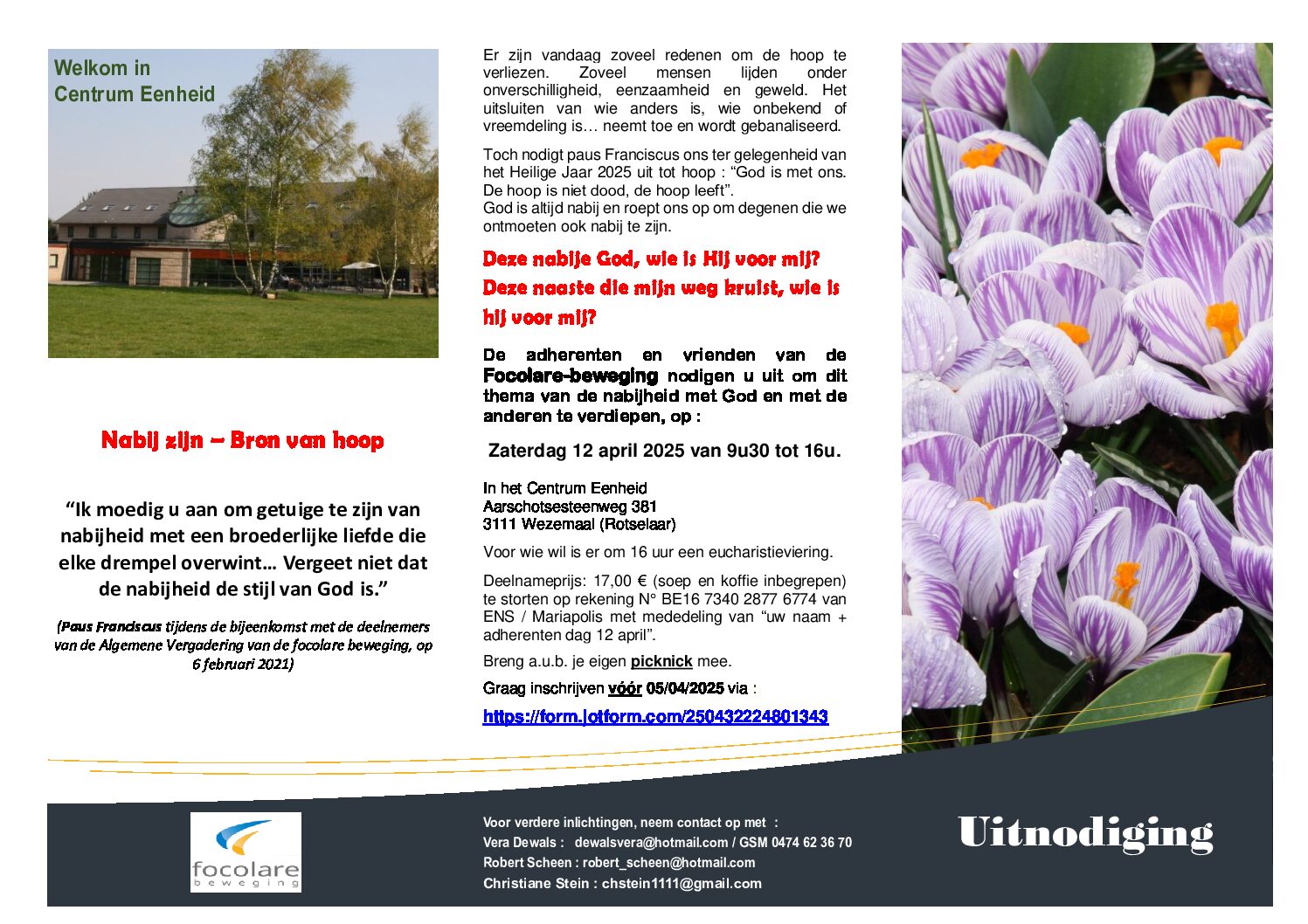 Zin om de Spiritualiteit van Eenheid (dieper) te leren kennen?