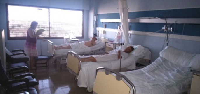 En una habitación de sanatorio