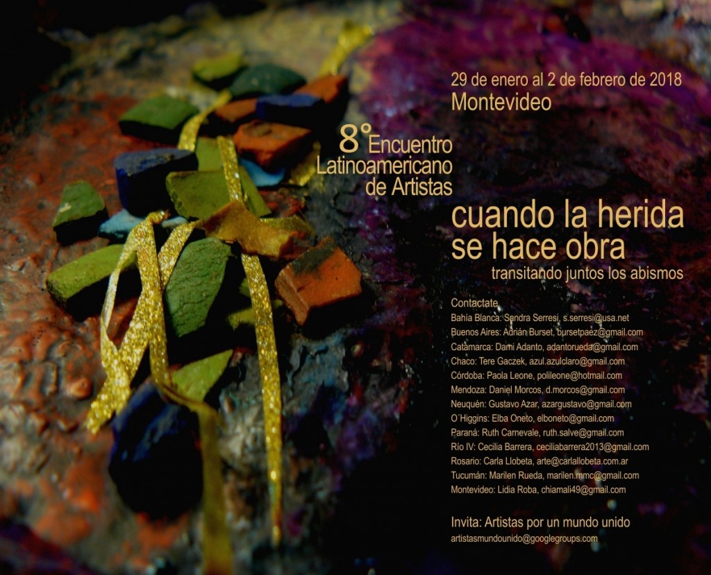 invitación 8° encuentro artistas . Montevideo