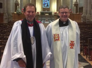 Dean John Mann and Fr Eddie O'Donnell at St Anne's Cathedral, Belfast