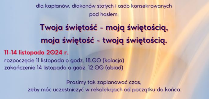 Twoja świętość – moją świętością