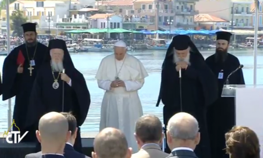 Francis, Bartholomew and Ieronymo embrace the immigrants