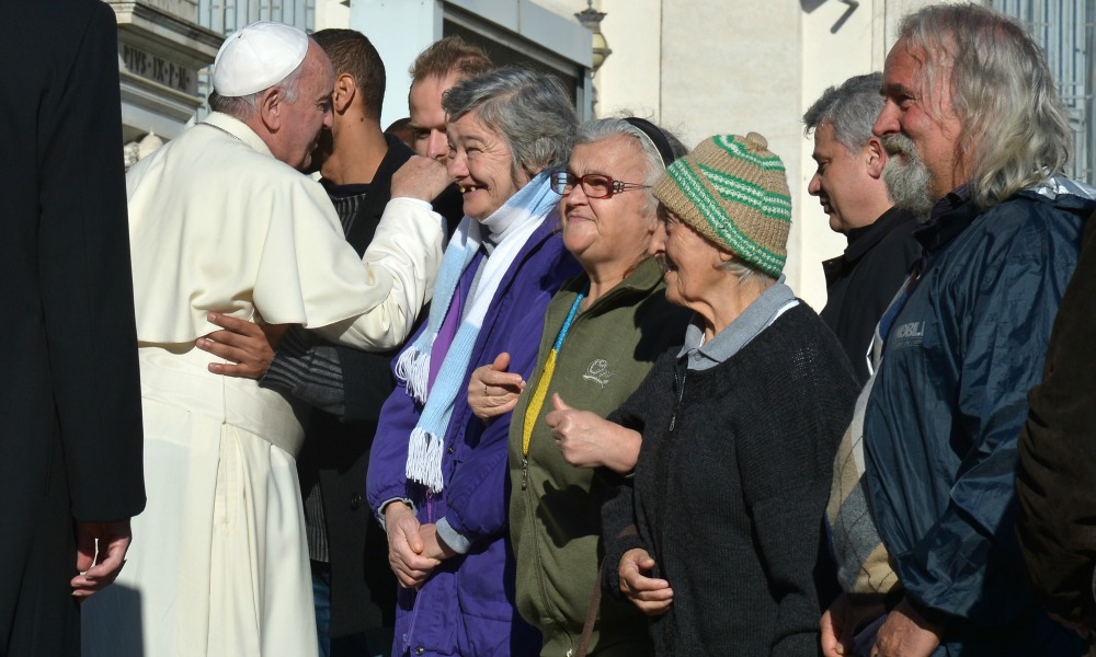 Pope with the homeless