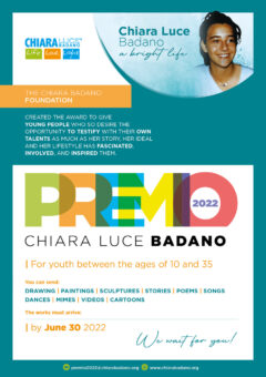 Chiara Luce Badano Prize 2022