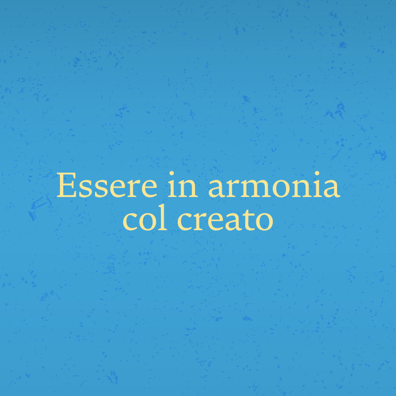 Essere in armonia col creato