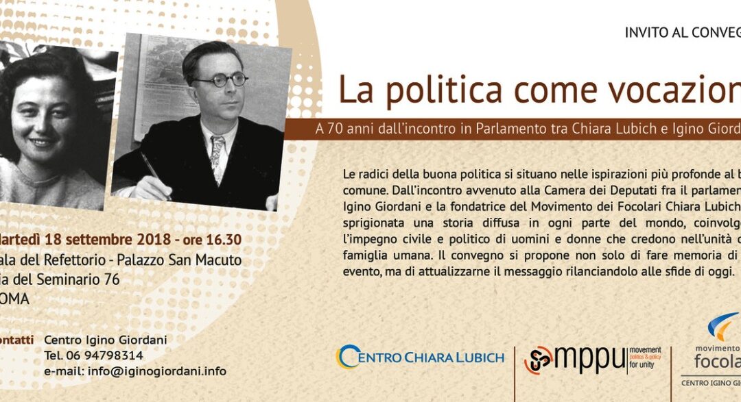 70° dell’incontro di Chiara Lubich con Giordani