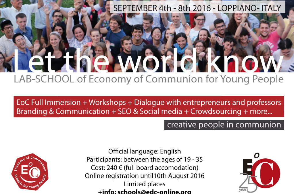 Economy of Communion Workshop for Young People