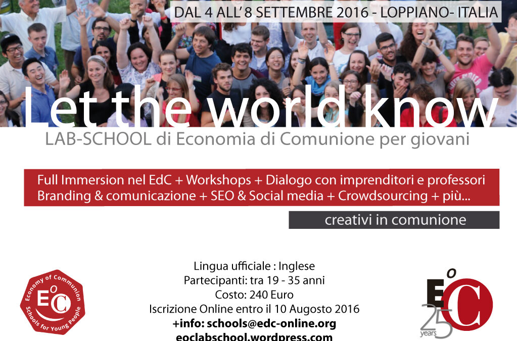 LAB-SCHOOL di Economia di Comunione per giovani