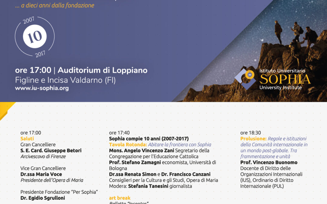 Sophia: Inaugurazione dell’Anno Accademico