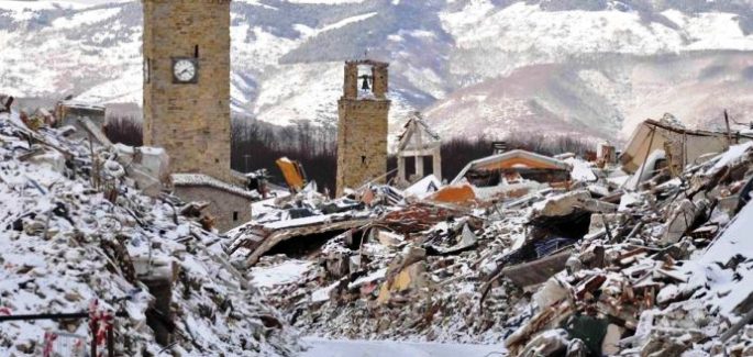 意大利中部地震與下雪